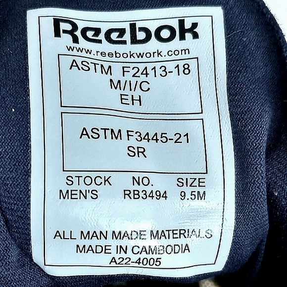 Excellent Used Men Reebok Floatride Energy 3 Adventure Work EH Comp Toe Sneakers - Picture 13 of 16